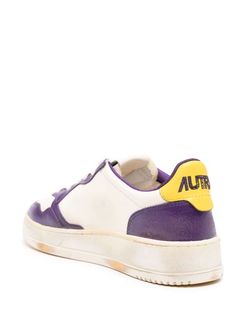 Off-white/purple/yellow calf leather sneaker AUTRY | AVLMBC01 IV/ACAI/FREESIA